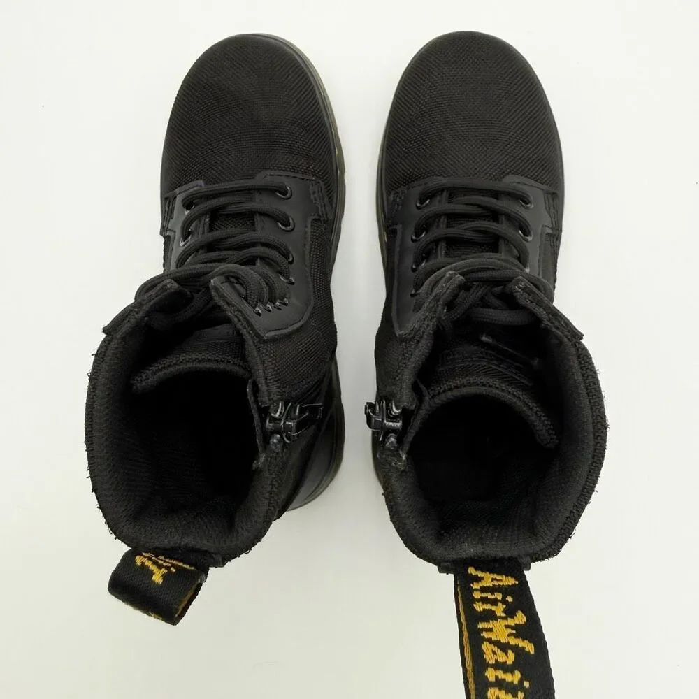 Dr. Martens Docs Combs Junior Boots Side Zip Canvas and Leather Lace Up - Kids U